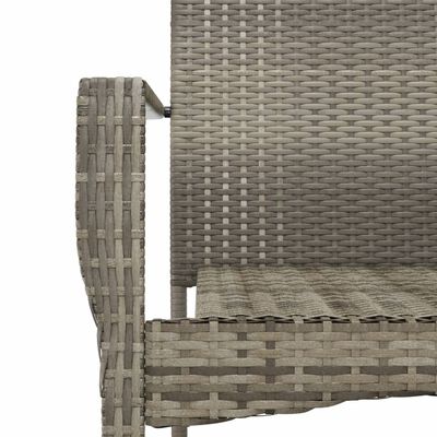 vidaXL 9-tlg. Garten-Essgruppe mit Kissen Grau Poly Rattan