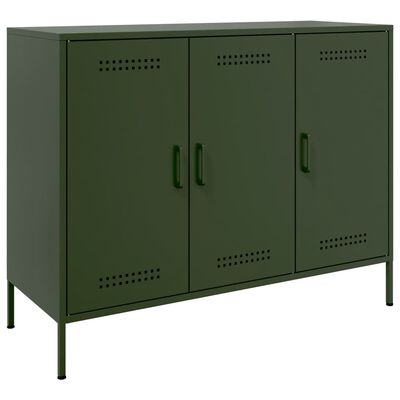 vidaXL Sideboard Olivgrün 100,5x39x79 cm Stahl