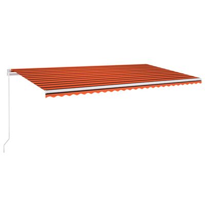 vidaXL Markise Manuell Einziehbar 600x350 cm Orange und Braun