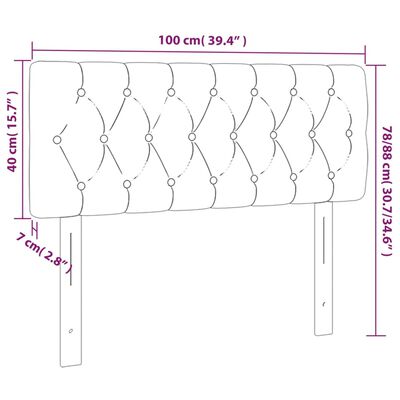 vidaXL Kopfteil Rosa 100x7x78/88 cm Samt