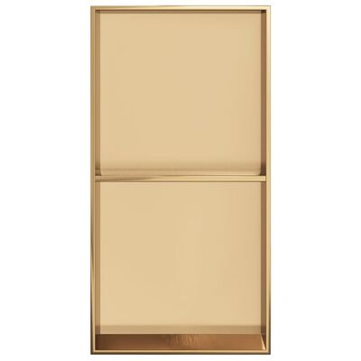 vidaXL Duschnische Golden Gebürstet 32x62x9 cm Edelstahl