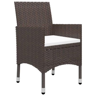 vidaXL 5-tlg. Garten-Essgruppe Poly Rattan und Hartglas Braun