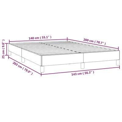 vidaXL Bettgestell Braun 140x200 cm Kunstleder