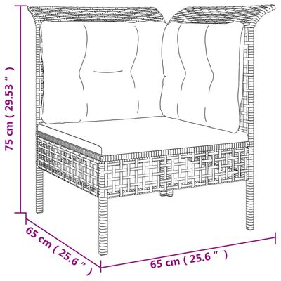 vidaXL 5-tlg. Garten-Lounge-Set mit Kissen Grau Poly Rattan