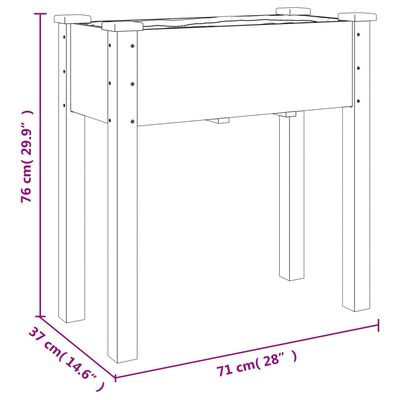 vidaXL Pflanzkübel mit Einsatz Grau 71x37x76 cm Massivholz Tanne