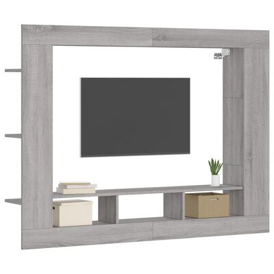 vidaXL TV-Schrank Grau Sonoma 152x22x113 cm Holzwerkstoff