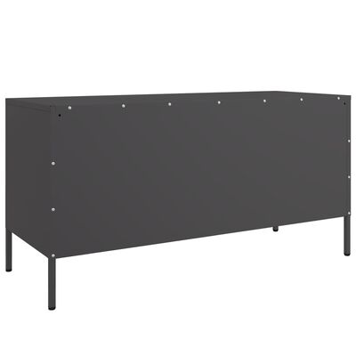 vidaXL TV-Schrank Schwarz 100,5x39x50,5 cm Stahl