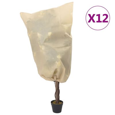 vidaXL Wintervlies mit Kordelzug 12 Stk. 70 g/m² 0,8x0,8 m