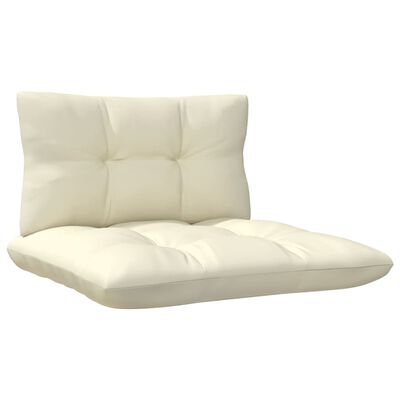 vidaXL 7-tlg. Garten-Lounge-Set mit Creme Kissen Kiefernholz