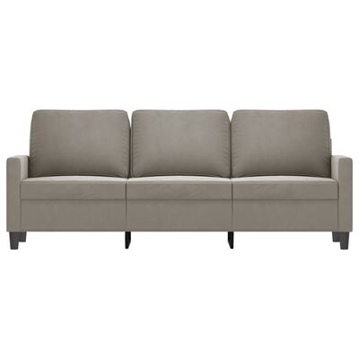 vidaXL 3-Sitzer-Sofa Hellgrau 180 cm Samt