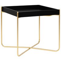 vidaXL Beistelltisch Schwarz und Golden 38x38x38,5 cm MDF