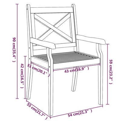 vidaXL Garten-Essstühle 4 Stk. Massivholz Akazie