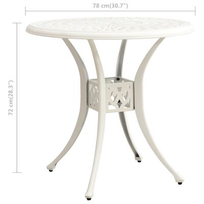 vidaXL 3-tlg. Bistro-Set Aluminiumguss Weiß