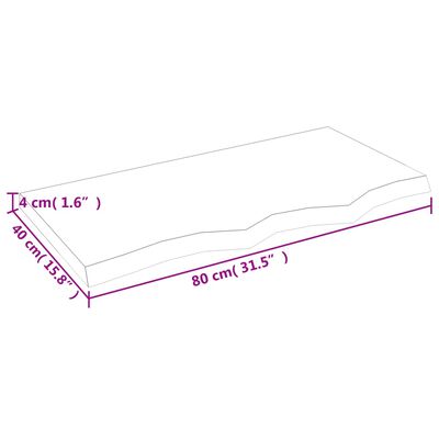 vidaXL Wandregal Dunkelbraun 80x40x(2-4) cm Massivholz Eiche Behandelt