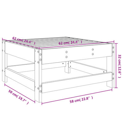 vidaXL Gartenhocker Grau Massivholz Kiefer