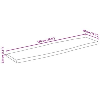 vidaXL Tischplatte mit Baumkante 180x40x3,8 cm Massivholz Mango