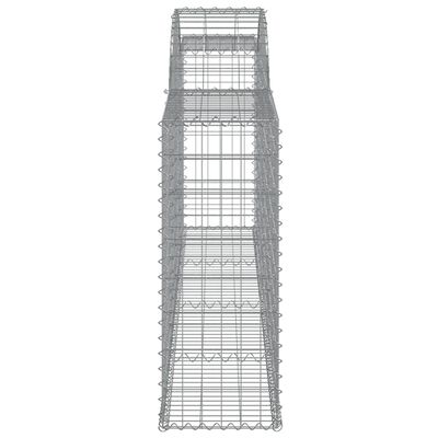 vidaXL Gabione mit Hochbogen 300x30x80/100 cm Verzinktes Eisen