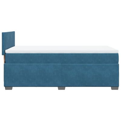 vidaXL Boxspringbett mit Matratze Blau 80x200 cm Samt