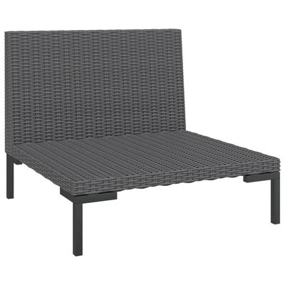 vidaXL Gartensofas 2 Stk. mit Kissen Halbrundes Poly Rattan