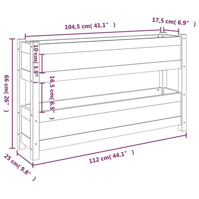 vidaXL Pflanzkübel Schwarz 112x25x66 cm Massivholz Kiefer