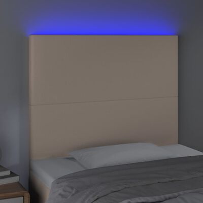 vidaXL LED Kopfteil Cappuccino-Braun 80x5x118/128 cm Kunstleder