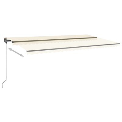 vidaXL Markise Manuell Einziehbar mit LED 600x350 cm Creme