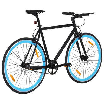 vidaXL Fahrrad mit Festem Gang Schwarz und Blau 700c 55 cm