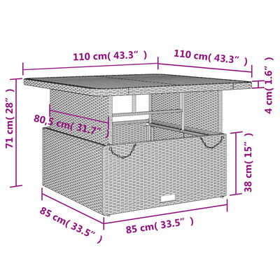 vidaXL 4-tlg. Garten-Essgruppe mit Kissen Beige Poly Rattan