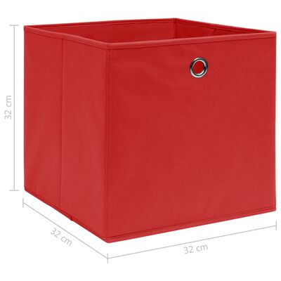 vidaXL Aufbewahrungsboxen 10 Stk. Rot 32x32x32 cm Stoff