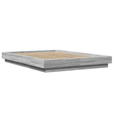 vidaXL Bettgestell Grau Sonoma 140x190 cm Holzwerkstoff