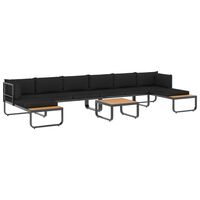 vidaXL 5-tlg. Garten-Ecksofa-Set mit Auflagen Aluminium und WPC