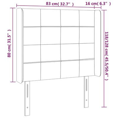 vidaXL LED Kopfteil Dunkelgrün 83x16x118/128 cm Samt