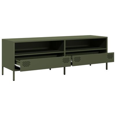 vidaXL TV-Schrank Olivgrün 135x39x43,5 cm Kaltgewalzter Stahl