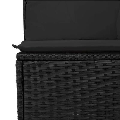 vidaXL 7-tlg. Garten-Sofagarnitur mit Kissen Grau Poly Rattan