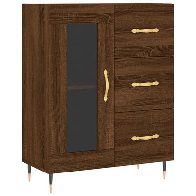 vidaXL Highboard Braun Eichen-Optik 69,5x34x180 cm Holzwerkstoff