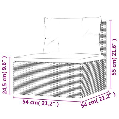 vidaXL 5-tlg. Garten-Lounge-Set mit Kissen Grau Poly Rattan