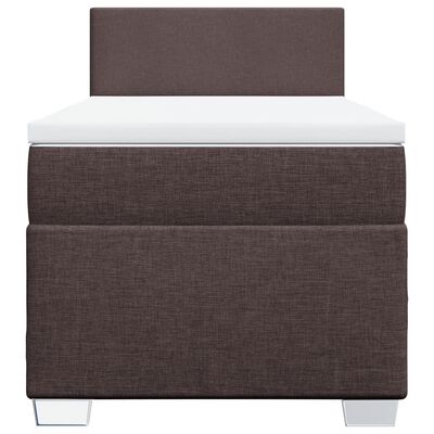 vidaXL Boxspringbett mit Matratze Dunkelbraun 100x200 cm Stoff