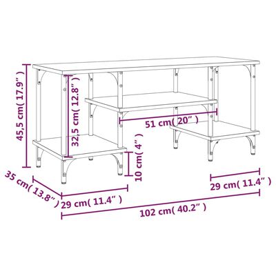 vidaXL TV-Schrank Räuchereiche 102x35x45,5 cm Holzwerkstoff