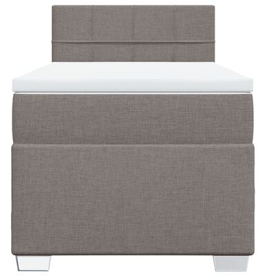 vidaXL Boxspringbett mit Matratze Taupe 100x200 cm Stoff