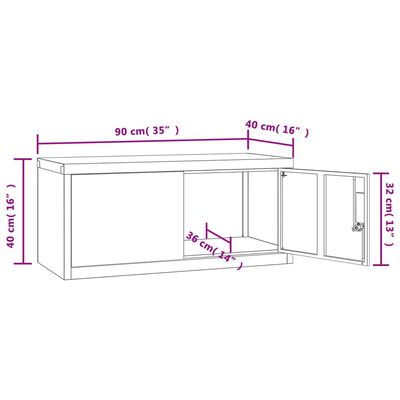 vidaXL Aktenschrank Schwarz 90x40x110 cm Stahl