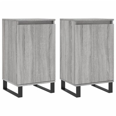 vidaXL Sideboards 2 Stk. Grau Sonoma 40x35x70 cm Holzwerkstoff