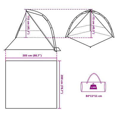 vidaXL Strandzelt Azurblau Quick Release Wasserdicht