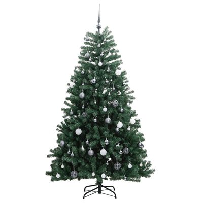 vidaXL Künstlicher Weihnachtsbaum Klappbar 300 LEDs & Kugeln 240 cm