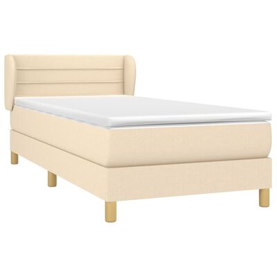 vidaXL Boxspringbett mit Matratze Creme 80x200 cm Stoff