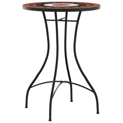 vidaXL Mosaik-Bistro-Set Terrakottarot und Weiß Eisen und Keramik