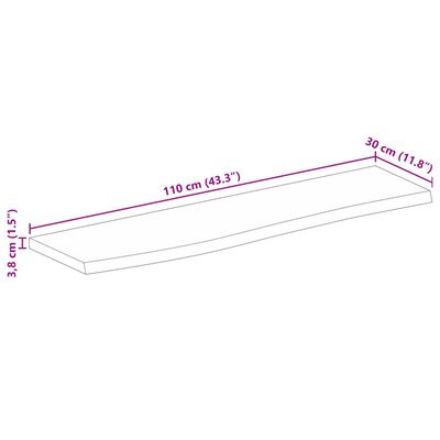 vidaXL Tischplatte mit Baumkante 110x30x3,8 cm Massivholz Mango