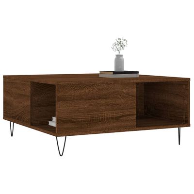 vidaXL Couchtisch Braun Eichen-Optik 80x80x36,5 cm Holzwerkstoff