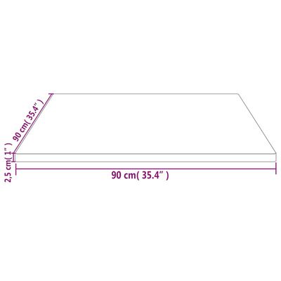 vidaXL Tischplatte Weiß 90x90x2,5 cm Massivholz Kiefer Quadratisch