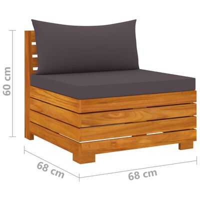 vidaXL 6-tlg. Garten-Lounge-Set mit Kissen Massivholz Akazie