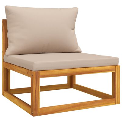 vidaXL 12-tlg. Garten-Lounge-Set mit Taupe Kissen Massivholz